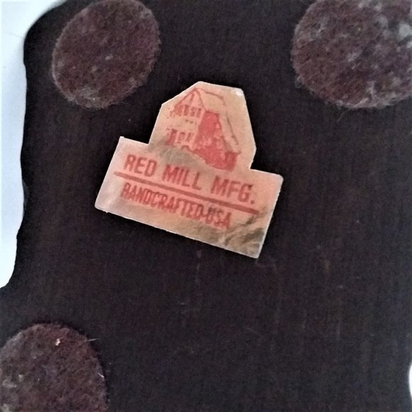 VTG Deer Red Mill made from Crushed Pecan Shells Figurine Signed Handcrafted USA - Picture 6 of 8